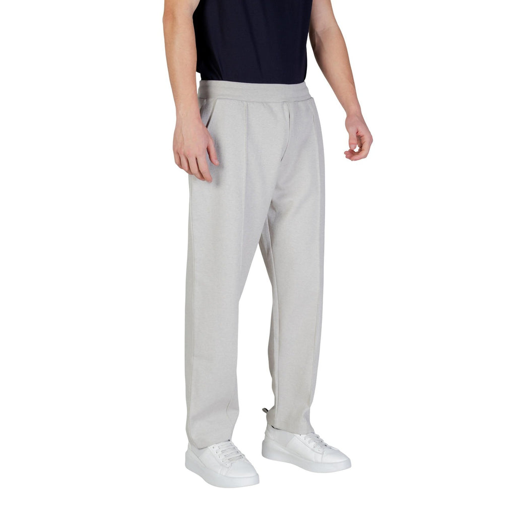 Boss Pantaloni Uomo Grigio Cotone Lacci Tasche - AbbiMar