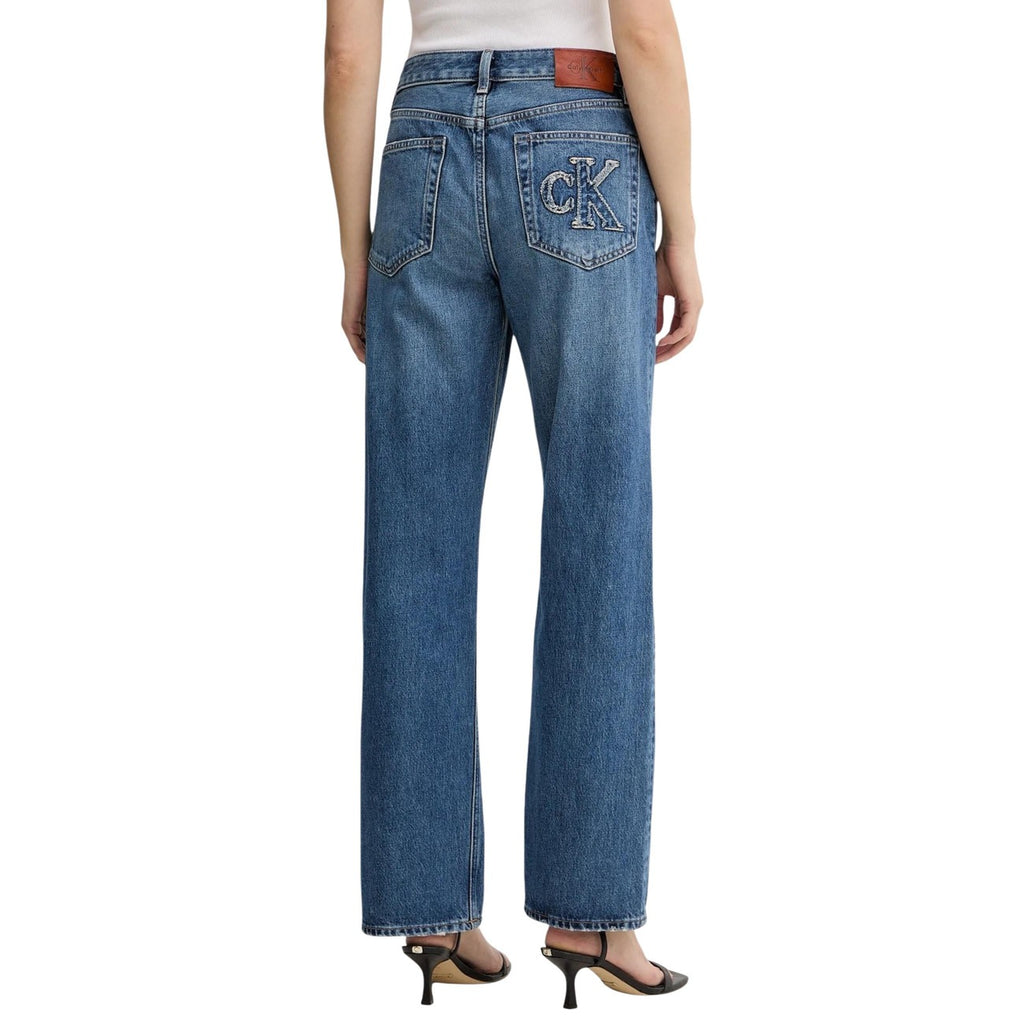 Calvin Klein Jeans Donna Azzurro Cotone Zip Bottone - AbbiMar
