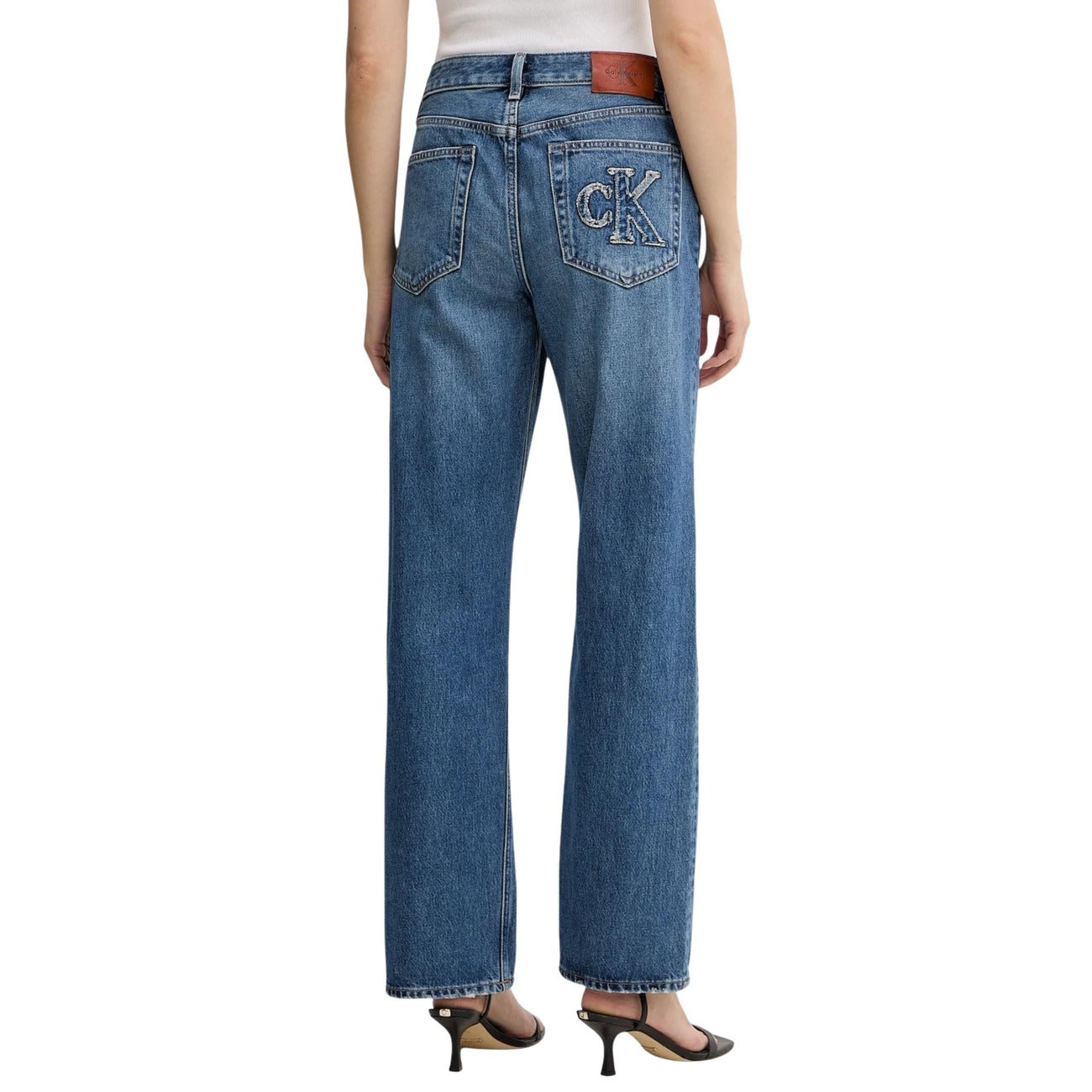 Calvin Klein Jeans Donna Azzurro Cotone Zip Bottone - AbbiMar
