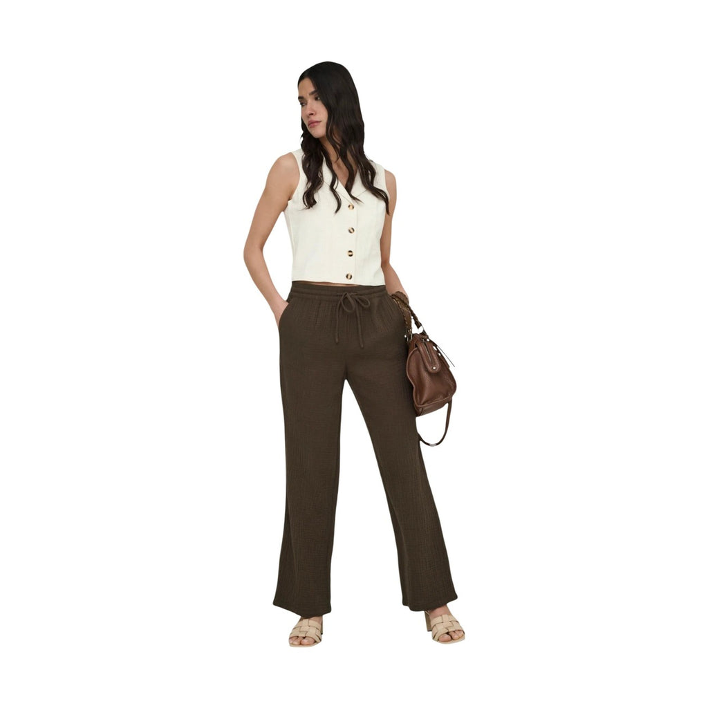 Jacqueline De Yong Gilet Donna Beige Lino Cotone Bavero - AbbiMar