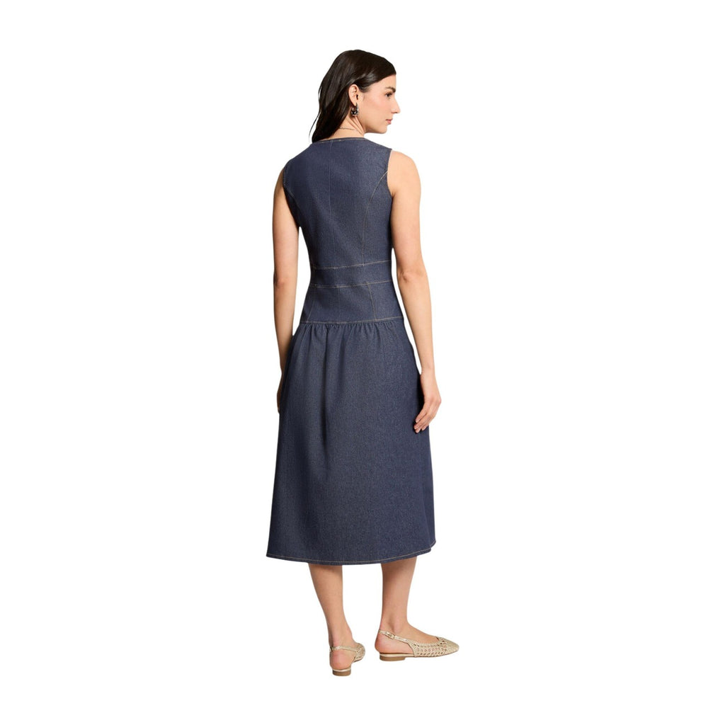 Morgan De Toi Abito Donna Blu Smanicato Bottoni Scollo V - AbbiMar