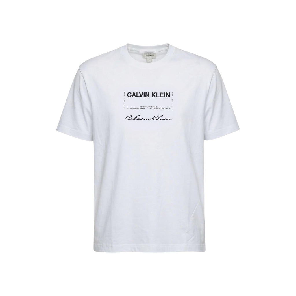 Calvin Klein Jeans T-Shirt Uomo Bianco Stampa Maniche Corte - AbbiMar