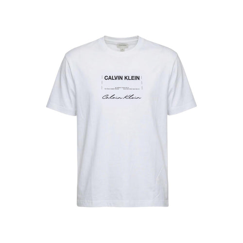 Calvin Klein Jeans T-Shirt Uomo Bianco Stampa Maniche Corte - AbbiMar