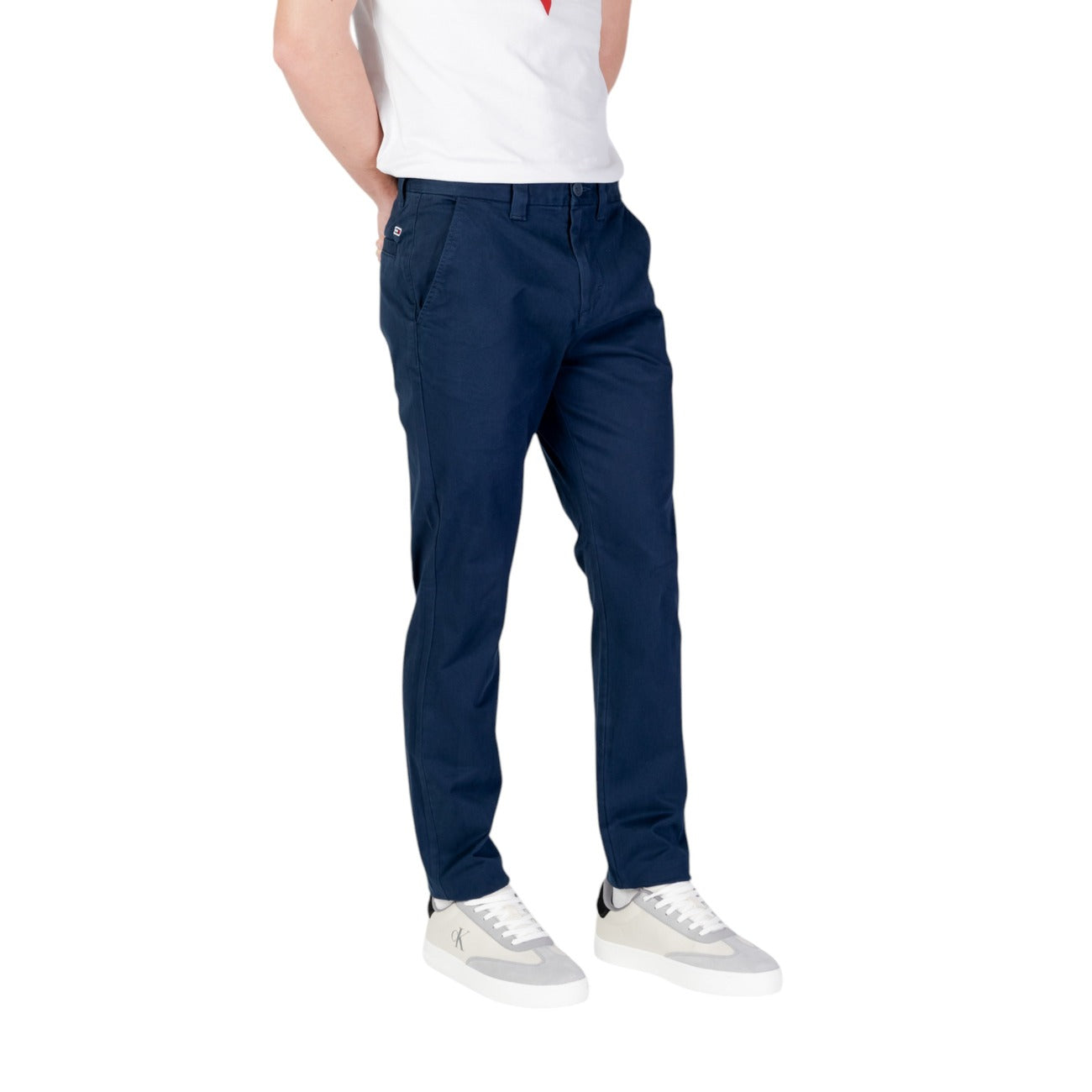 Tommy Hilfiger Jeans Pantaloni Uomo Blu Cotone Zip Tasche - AbbiMar