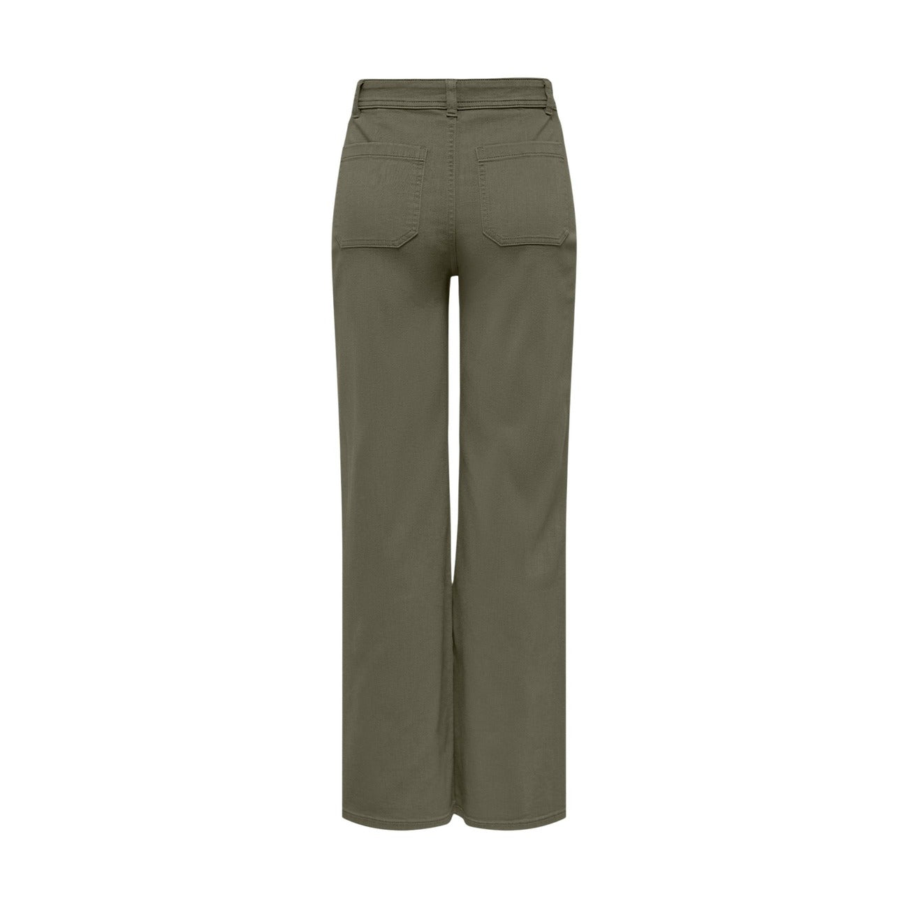 Jacqueline De Yong Pantaloni Donna Verde Zip Bottone Cotone - AbbiMar
