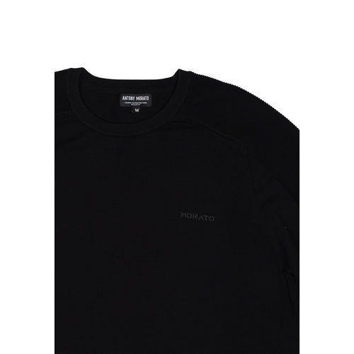 Antony Morato Maglia Uomo Nero Cotone Maniche Lunghe Scollo Tondo - AbbiMar